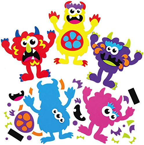 Baker Ross AX240 Monster Bastelmagnete für Halloween, 8 Stück, Schaumstoff-Magneten zum Mischen und Kombinieren, Klein