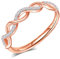 Yumilok Damenring Unendlichkeit infinity Ring Zirkonia Ehering Verlobungsring Freundschaftsring Lifestyle-Ring 925 Sterling Silber Rosegold verstellbar
