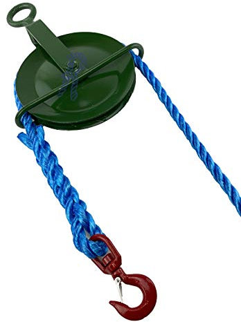 18mm Blue Polypropylene Gin Wheel Rope x 10 Metres Complete with Gin Wheel & 1T Swivel Hook