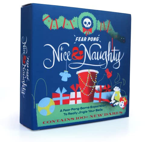 Fear Pong - Nice & Naughty Edition - Das gewagte Kartenspiel für Erwachsene von Cut - 100+ Festive Dares - Ultimatives Drink Pong Upgrade für Feiertage, Weihnachtsfeiern, Spieleabend