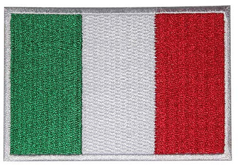 Parche bordado de la bandera nacional de Italia para ropa, etc. 9 x 6 cm