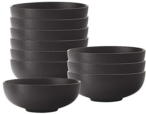 Maxwell & Williams Caviar Black Schale, Suppenschale, Premium-Keramik, Schwarz, 19 cm, AX0222, 10er Set