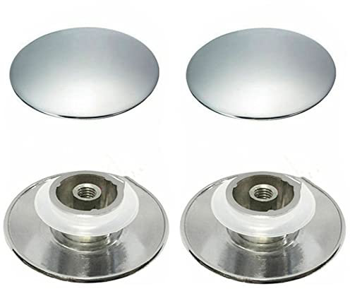 BODYA 2Pcs Chrome Basin Waste Easy Pop Up Bathroom Sink Drains Push Button Click Clack Plug 66mm Easy To Use Durable