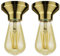 ledscom.de 2 Stück LED Deckenleuchte Elektra Porzellan gold, inkl. LED Vintage gold max. 814lm extra-warmweiß 3-Stufen Dimmen