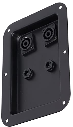 Caja de Conexiones de Altavoz, Placa de Enchufe de 4 Núcleos Conector de Caja de Conexiones de Altavoz de Enchufe Dual 6,35 para Altavoz de Escenario de 12 Pulgadas, 15 Pulgadas Y 18 Pulgadas