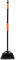 Xifando Four-Section Telescopic Rod Long-Handled Broom,Heavy-Duty Broom, Angle Broom for Outdoor/Indoor（Black+Orange）