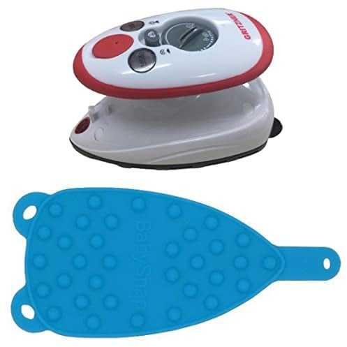 GRITZNER 636 mini Bügeleisen (rot) (Gritzner 636 + hellblaue Ablage)