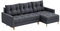 MEBLINI Schlafcouch mit Bettkasten - Kleines Ecksofa mit Schlaffunktion - Sofa mit Relaxfunktion und Kissen - Kleine Couch L-Form - Eckcouch - SCANDO - 220x140x75cm - Dunkelgrau Stoff