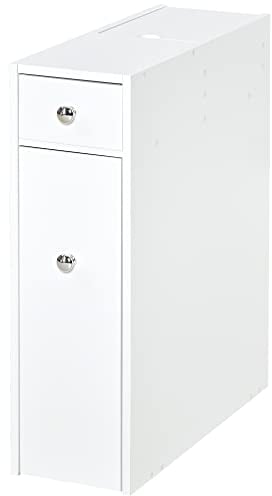 HOMCOM Meuble pour Toilette Salle de Bain avec Rangement Papier Toilette - 2 tiroirs Organisateur en MDF - 17 x 48 x 58 cm