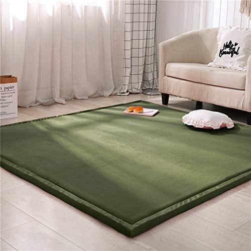 Spielmatte Krabbelmatte Baby Kinder Matte, Extra Dick 3cm Faltbar, Teppich Kinder Krabbeldecke Weiche rutschfest Tatami kinderzimmer Deko, Olivgrün, Grösse: 200x250cm