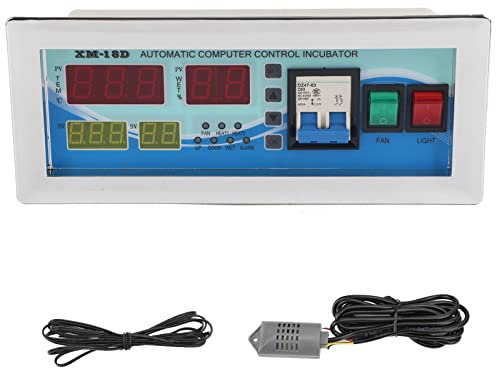 Incubadora Huevos Gallina, Termostato Digital Controlador de Temperatura Multifunción Incubadora Automática Huevos Aves Gallinas Patos Sistema Control Automático con Sonda Sensor Humedad (220V)
