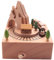 Spieluhr aus mit Bergtunnel mit kleinen, beweglichen magnetischen Zugspielen