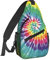 Dujiea Crossbody-Rucksack für Herren und Damen, Schultertasche, Brusttasche, Schultertasche, Ein-Gurt-Rucksack, Reisen, Wandern, Tagesrucksack, Batik, Einheitsgröße