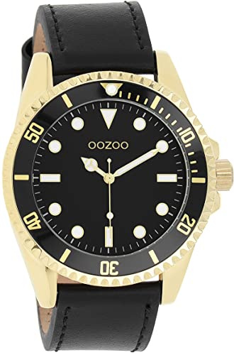Oozoo Timepieces Herren Uhr | Armbanduhr Herren mit Lederarmband | Hochwertige Uhr für Männer | Edle Analog Herrenuhr in rund