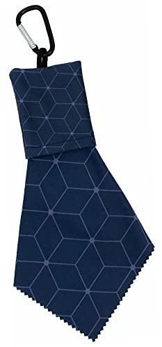 kda Mikrofasertuch Reinigungstuch Brillenputztuch -Pocket- 18,5 x 9,5 cm mit Karabiner | Anhänger zusammenfaltbar | Optikerqualität (Cubes/Blau)