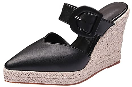 Sandalias de novia para mujer, sandalias de cuña de suela gruesa para mujer, tacón de paja, tejidas, informales, puntiagudas, zapatos de pescador, alpargatas de piel, sandalias de piel de serpiente