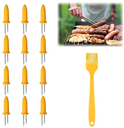 SEMINISMAR Maisgabel, 12PCS, Edelstahl, Silber, Grillzubehör