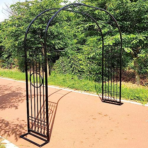 ARtsim Rosenbogen Metall Torbogen Gartenbogen aus Eisen Rankhilfe Rosengitter für Kletterpflanzen Rankbogen groß Schwarz 140cm 180cm 220cm 340cm 300cm breit (Color : Schwarz, Size : 260cm x 230cm)