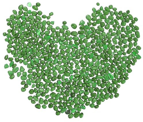 sourcing map 400g/0.88lb 5-7mm Decorative Glass Stones, Polished Glass Pebbles Marbles DIY Decor for Vase Filler Beads Crafts Fish Tank Aquarium Garden Decoration, Green