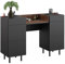 Vicco Schminktisch Anika, Kosmetiktisch, Anthrazit/Nussbaum, 120 cm mit 6 Schubladen