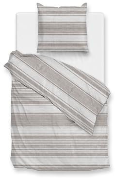 Heckett Lane ZO! Home Baumwoll Bettwäsche Lana, Taupe, Größe:155x220 cm + 80x80 cm