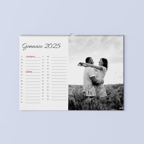 Personalisierter Wandkalender 2024/2025 mit 12 Fotos: Der ideale beschreibbare Planer für Zuhause und Büro - Ein aufregendes Geschenk! (Schwarz)