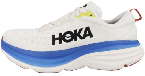 Hoka One One Herren Bondi 8 Textile Blanc De Blanc Virtual Blue Sneaker, Größe 42, Blanc De Blanc Virtual Blue, 42 2/3 EU