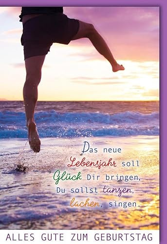 Verlag Dominique Karte Geburtstag Spruch Du sollst tanzen, lachen, singen - mit Umschlag