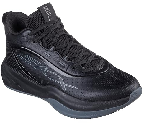 Skechers Men's Basketball Skx League Sneaker, Schwarz/Schwarz, 42.5 EU