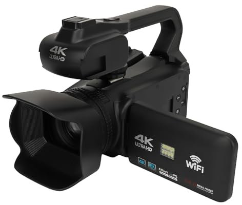 BusoTh Fotocamera con Risoluzione 4K Ultra HD, Fotocamera YouTube con Immagini Fisse da 64MP, Zoom Digitale 18x, Paraluce, Controllo USB e APP, Interfaccia Multimediale HD, Fotocamera