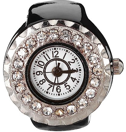 VALICLUD Glänzender Fingerring Mit Uhr Dekorativer Ringuhr Glänzende Ringuhren Große Zahlenanzeige Verarbeitet