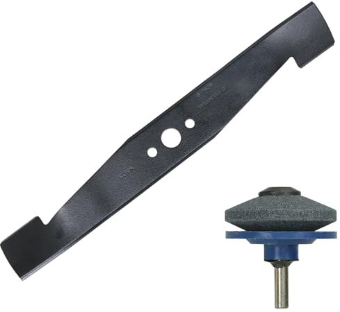 Spares2go Winged Blade for Mountfield Princess 38 Electric Lawnmower (38cm, 15) + Sharpener Attachment