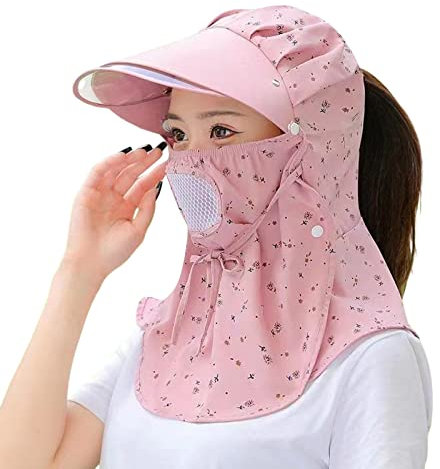 SRZYMJ UV Bade Schirmmütze mit Nackenschutz und Bindeband -Schutz 50+ - Schirmmütze mit Nackenschutz zum Schwimmen - Unisex Rot