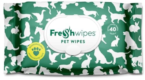 FreshWipes Extra Large Pet Cleaning Wipes 1 Pack (40 Wipes) - Vet Approved - Biodegradable & Odour Removing Wet Wipes for Dogs & Cats - Lavender & Mint Scent - Body & Paw Cleaner - Extra Thick & Moist