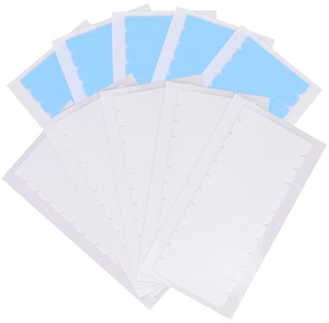 EOAMGO 120 Stück Tape Extensions Kleber Klebestreifen für Haarverlängerungen Perücken Haareinschlag- Extra Stark Invisible Doppelseitiges Klebekraft Haar Klebeband (4 x 0.8 cm, Blau & Weiß)