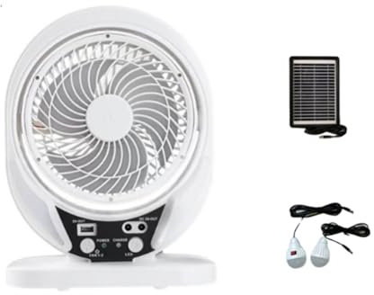 Joselin Solar-Ventilator-Licht, Solarbetrieben, Wiederaufladbar, Solar-Ventilator mit Solarmodul und LED-Glühbirne für LED-Campingleuchten im Freien