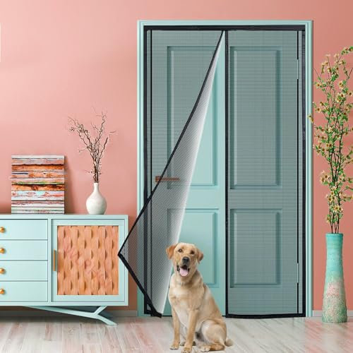 Zanzariera Magnetica, 100x205 cm Finestre Zanzariere su Misura Chiudi Automaticamente Rete di Ottima qualità per Balconi, Portefinestre Casa Ufficio Innovativo, Nero