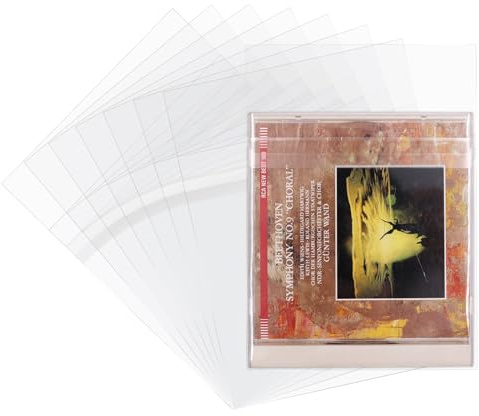 CD Outer Sticky Sleeves DVD Record Outer Sleeves Anti-Static for CD and DVD Storage (50)