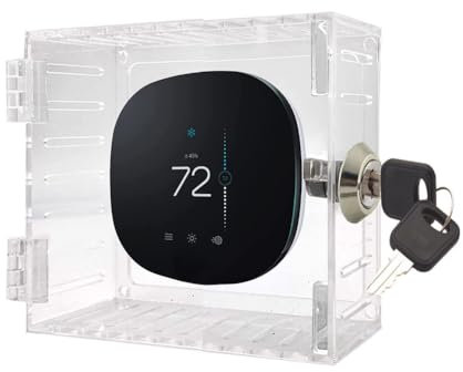 Tdyatocept Thermostat Lock Box with Key Thermostat Cover Universal Thermostat Lock Box Clear Small Thermostat Guard Easy to Use