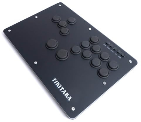 TIKITAKA S-Serie S15B-N Split Button Layout Verfeinerte Nylon Tasten Joystick 15Keys All-Tasten Nylon Tasten Gamerfinger, Arcade Controller Street Fight für PC/Ps3/Ps4/Steam Game, Arcade Stick