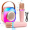 Mini Karaoke Maschine mit 2 Mikrofonen, [Neueste] Fwiull Tragbares Bluetooth Karaoke Maschine mit Stimme Wechselnde Effekte & LED-Lichter, Karaoke Geschenke für 5 6 7 8 9 10 11 12+ Jungen Mädchen