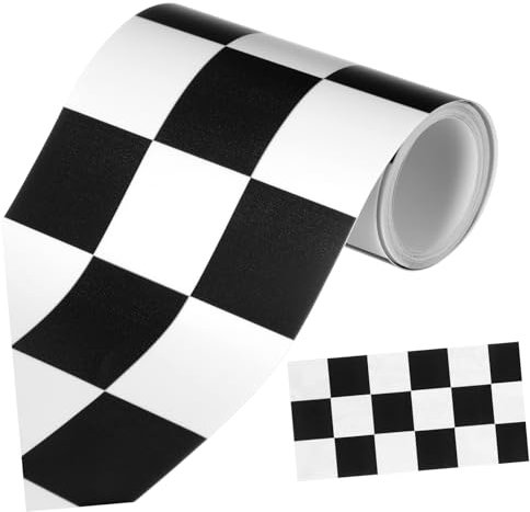Lurrose 1rolle Roll Border Sticker Selbstklebendes Schachbrett-muster Für Wanddekor Vielseitig Einsetzbar Als Bulletin-board-rand Für Klassenzimmer Und Badezimmer
