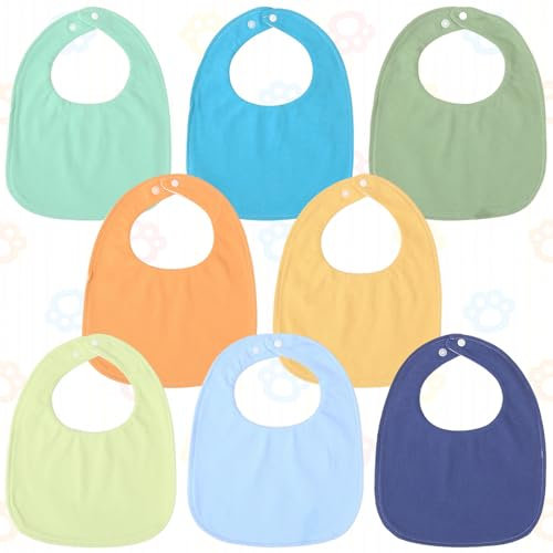 Jortmrd 8 Stück Lätzchen Baby abwaschbar Babylätzchen Verstellbare Latz Baby Bib Sabberlätzchen Halstuch Baby Baumwolle für Junge und Mädchen Kinder