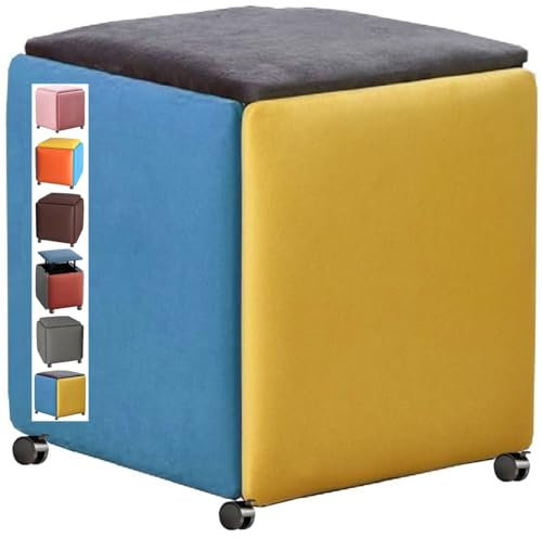Stapelbarer Sofasessel Hocker Würfel 5 in 1, Kombination Sitzwürfel Fußhocker Fußbank Polsterhocker Sitztruhe Schuhbank Sitzhocker mit Rollen Fußstütze Ottomane Kreativ Würfel Sofa