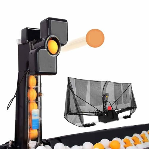 pealiritansemen Tischtennisroboter, Pingpong-Ballfangtrainer, Für Tischtennis-Fangübungen, Mit Fangnetz, Tragbarer Ballwerfer, 30-90 Bälle/Min, Für Vereine, Tischtennisanfänger