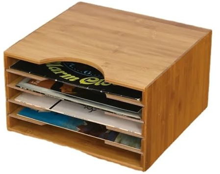 XUJUAN-0227 Porta CD Organizzatore di CD Scatola di Raccolta di Cassette nostalgiche Scaffale for Dischi Desktop di archiviazione di Vecchi Documenti in Legno Porta CD