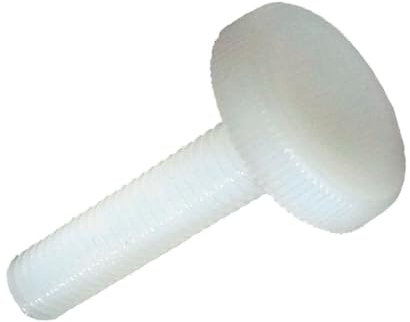 Viti Testa Zigrinata in Plastica (Nylon 6.6), Resistenti, Facili da Usare Senza Cacciavite per Assemblaggio e Fissaggi Temporanei - M4X30 - Bianco - 20 pezzi - Plastic Hardware Store