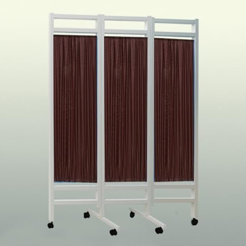 UGIENRHV Faltbare medizinische Sichtschutzwand mit abnehmbarem Nylon-Seidenstoff, 6 Fuß hoher Raumteiler für Krankenhaus/Büro/Schönheitssalon, temporäre Wandtrennwand (Beige) (Braun)