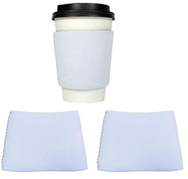 50pcs Sublimation Blank Neoprene Reusable Hot Coffee Cup Insulator Sleeves DIY Heat Transfer Print Neoprene Hot Coffee and Tea Cup Holder Sleeves Cover for Coffee, McDonalds, Dunkin Donuts