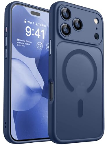 CANSHN für iPhone 17 Pro Max Hülle mit Kameraschutz, Dunkelblau